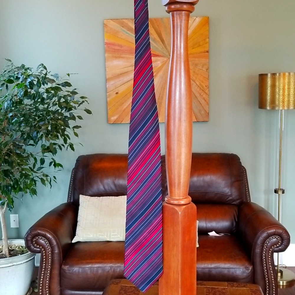 Fog giant striped maroon cheap tie, silk